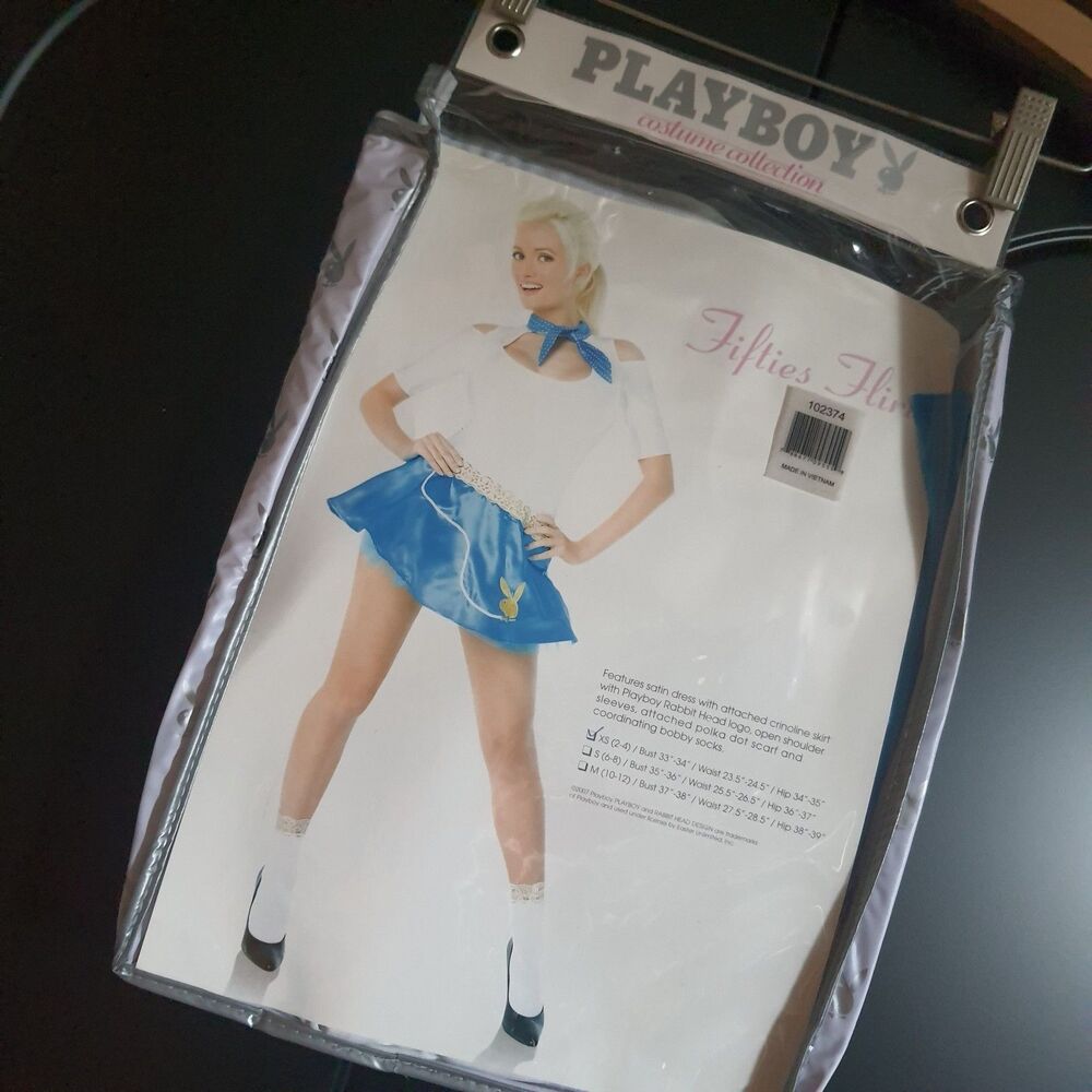 Playboy Fifties Flirt Dress Costume Women's Size XS Deadstock Poodle Skirt 2007